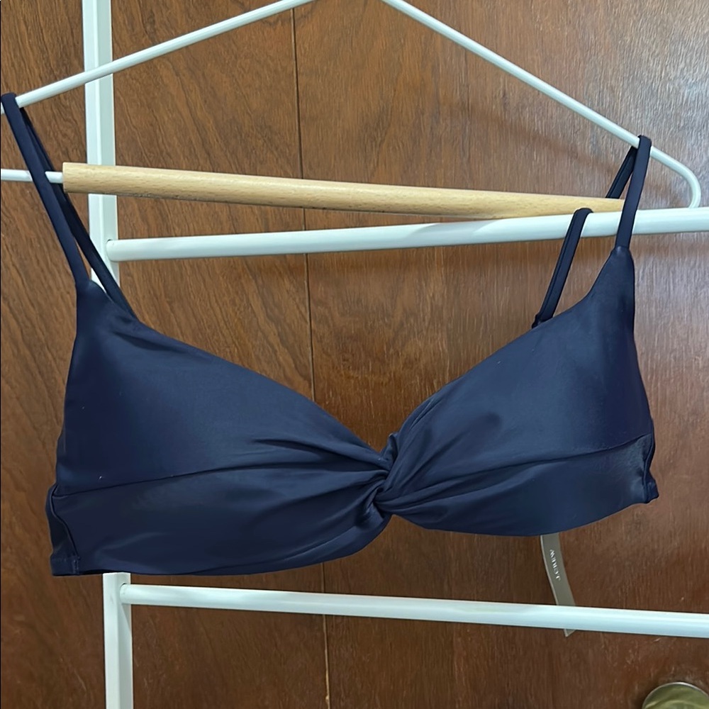 NWT J. Crew Midnight BlueTwist Front Bikini Top Straps/Band Adjustable Large